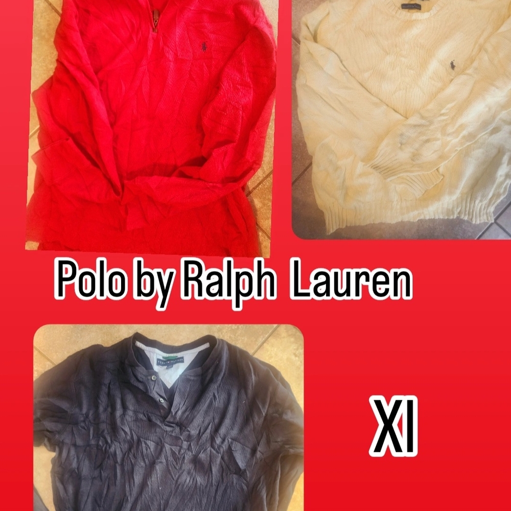 Polo Ralph Lauren Red, Cream, and Black Sweaters